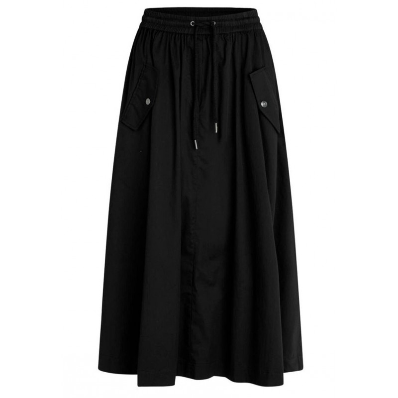 Crisp Poplin Utility Skirt Black 