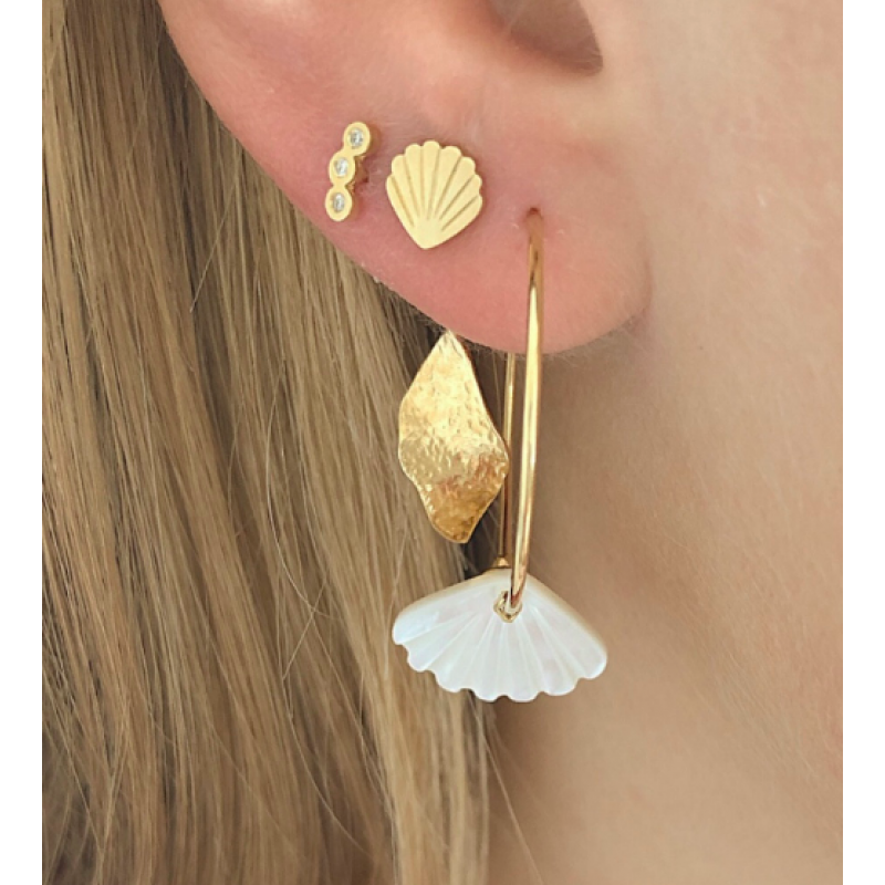 THREE DOTS EARRING PIECE GOLD STINE A