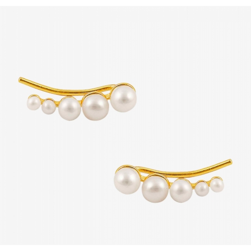  Pearl croissant earrings
