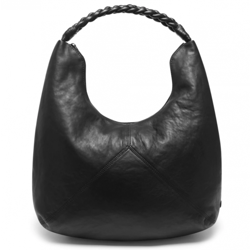 Læder shopper taske i blød kvalitet / 15040 - Black (Nero)
