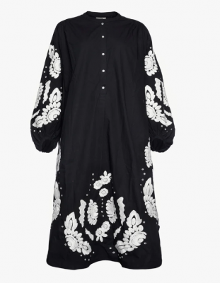 Rikke Organic Cotton Shirt Dress - Black W. White Swan / Sissel Edelbo