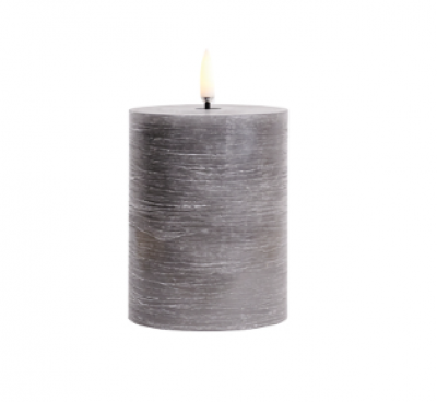 Pillar Candle, 7,8 x 10,1cm, Grey / Uyuni 