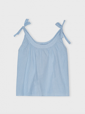 Laura Tie Top - Blue/white Striped