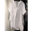 Siena linen tunic dress s/s - white
