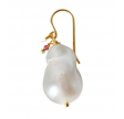  BAROQUE PEARL EARRING WITH GEMSTONE