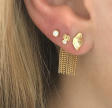DANCING CHAINS BEHIND EAR-EARRING GOLD