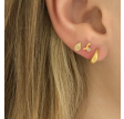  PETIT WAVE EARRING GOLD WITH STONE - LIGHT BLUE