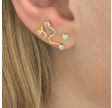  PETIT WAVE EARRING GOLD WITH STONE - LIGHT BLUE