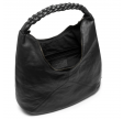 Læder shopper taske i blød kvalitet / 15040 - Black (Nero)