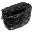Læder Crossover taske med bøljet padding - Black