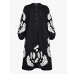 Rikke Organic Cotton Shirt Dress - Black W. White Swan